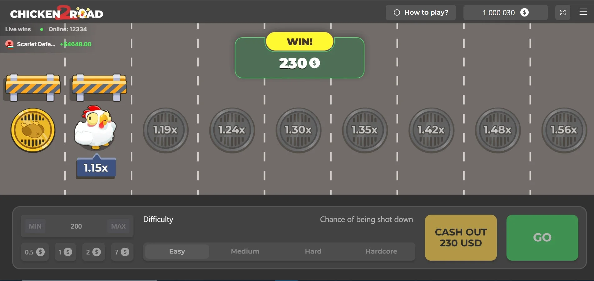 Action de gameplay Chicken Road 2
